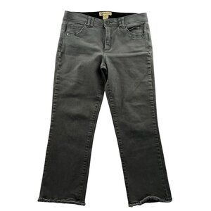 Democracy Womens Jeans Size 12 Green Stretch Frayed Hem Straight Leg Mid Rise